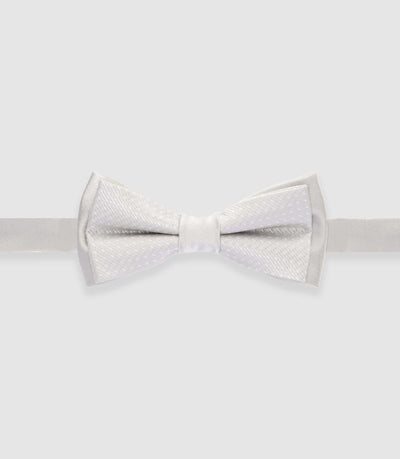 Nœud papillon double en soie gris clair NPUNIQUE - IZAC