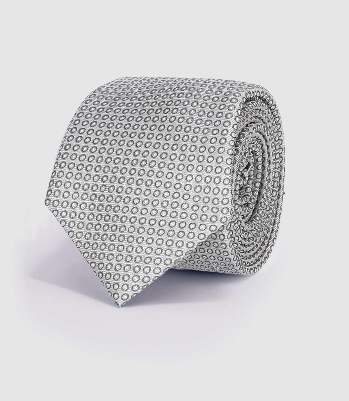 Cravate en soie à motifs gris - IZAC