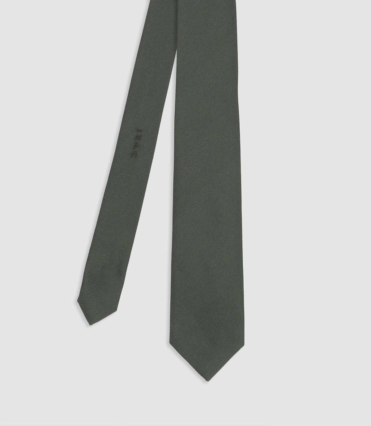 Cravate en tissu texturé verte - IZAC