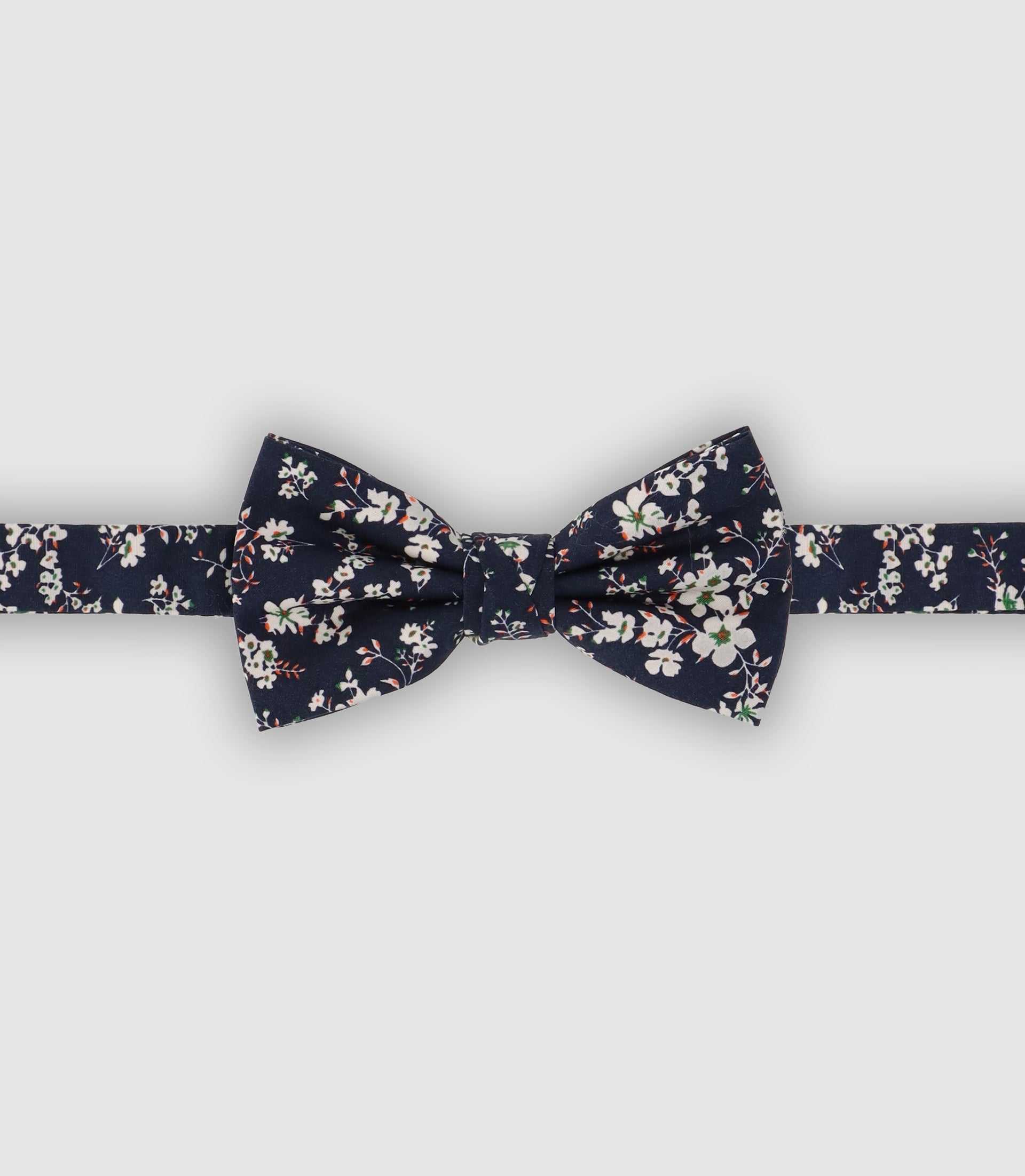 Nœud papillon fleuri en coton marine - IZAC