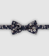Nœud papillon fleuri en coton marine - IZAC