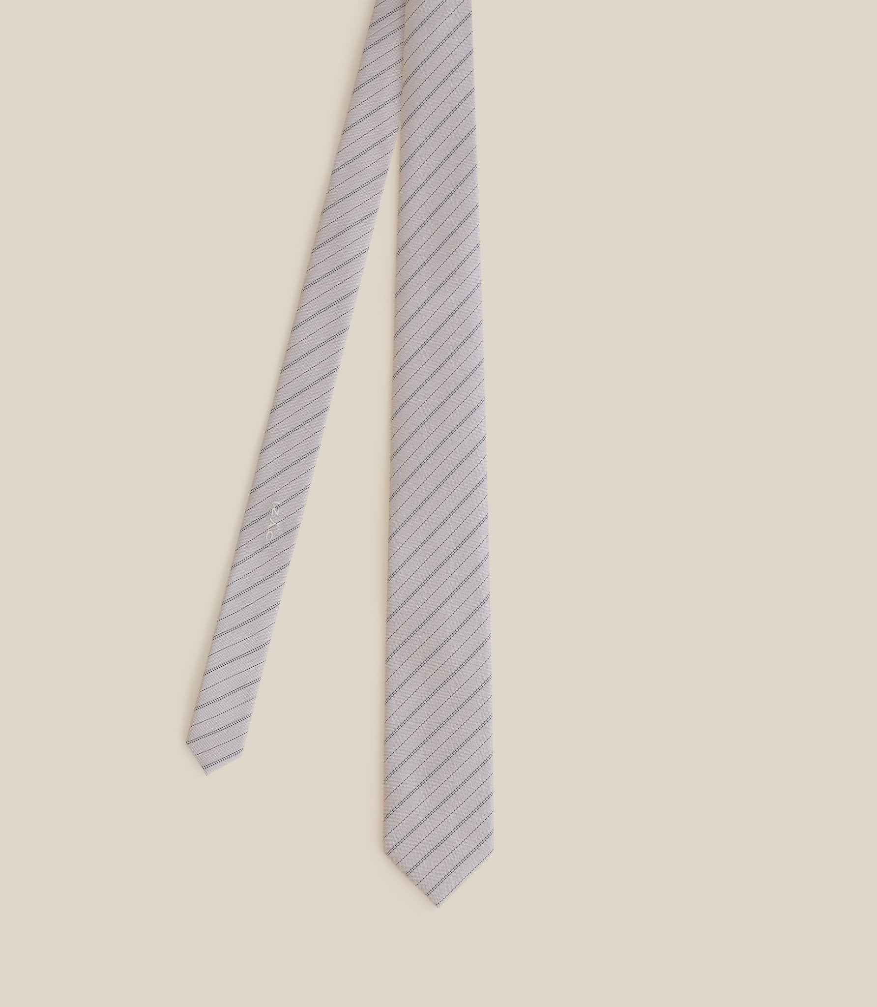 Cravate rayée beige - IZAC