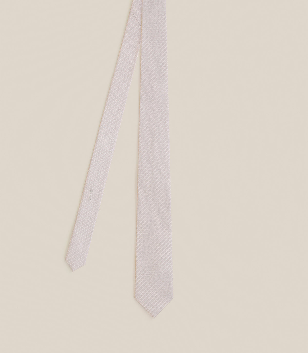 Cravate fantaisie rayée beige - IZAC