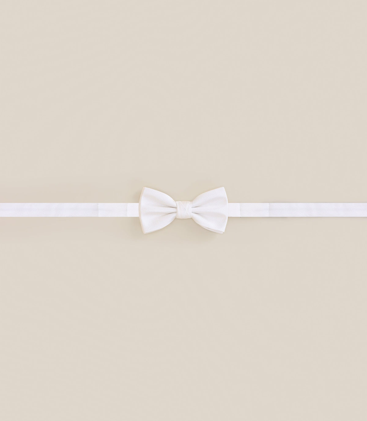 Noeud papillon 100% soie blanc - IZAC