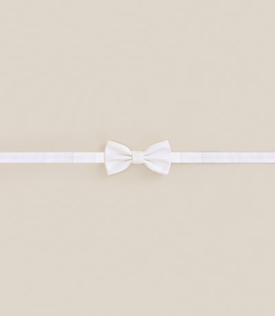 Noeud papillon 100% soie blanc - IZAC