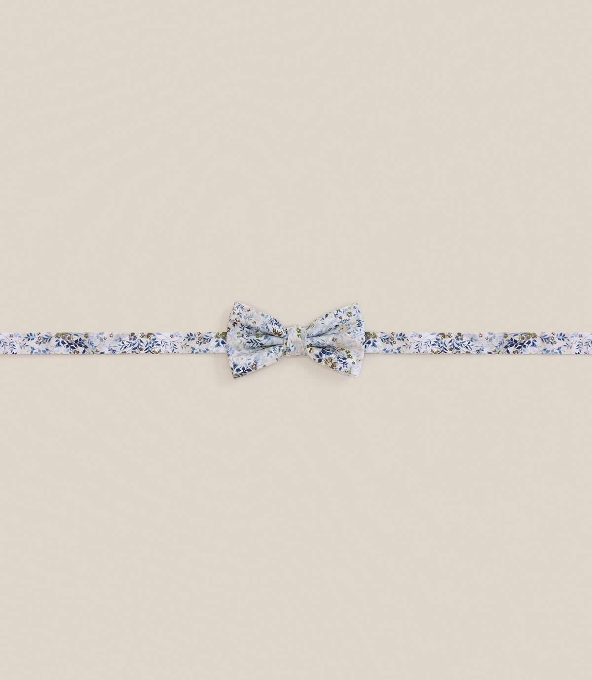 Noeud papillon tissu floral écru - IZAC