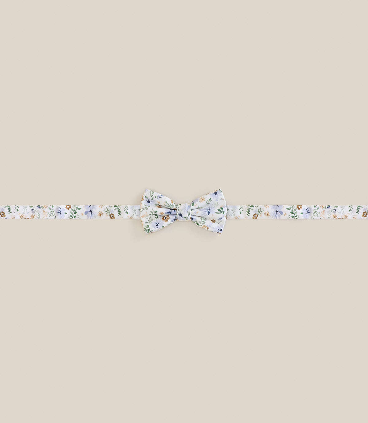 Noeud papillon à fleurs écru - IZAC
