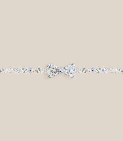 Noeud papillon à fleurs écru - IZAC