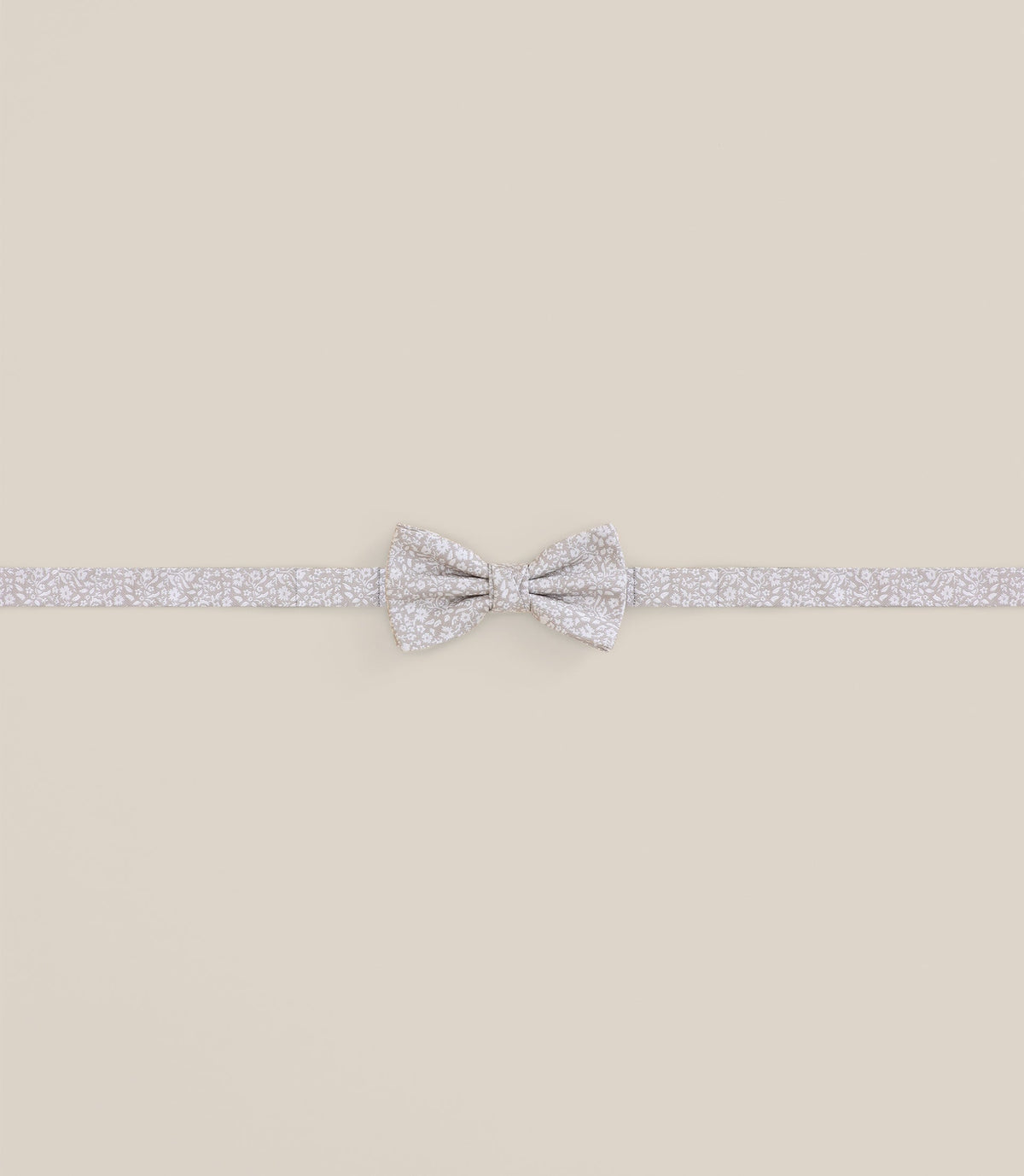 Noeud papillon fantaisie à fleurs beige - IZAC