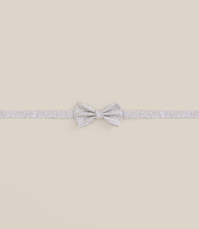 Noeud papillon fantaisie à fleurs beige - IZAC