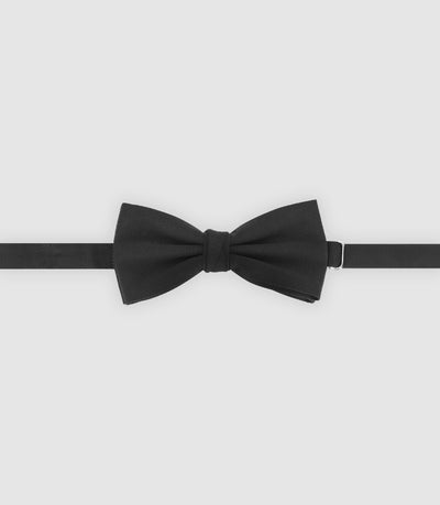 Nœud papillon uni en tissu noir - IZAC