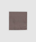 Pochette en soie avec motifs marron - IZAC