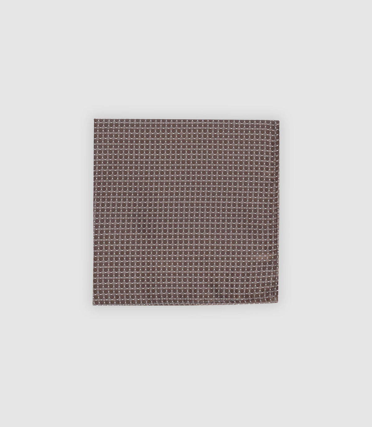 Pochette en soie avec motifs marron - IZAC