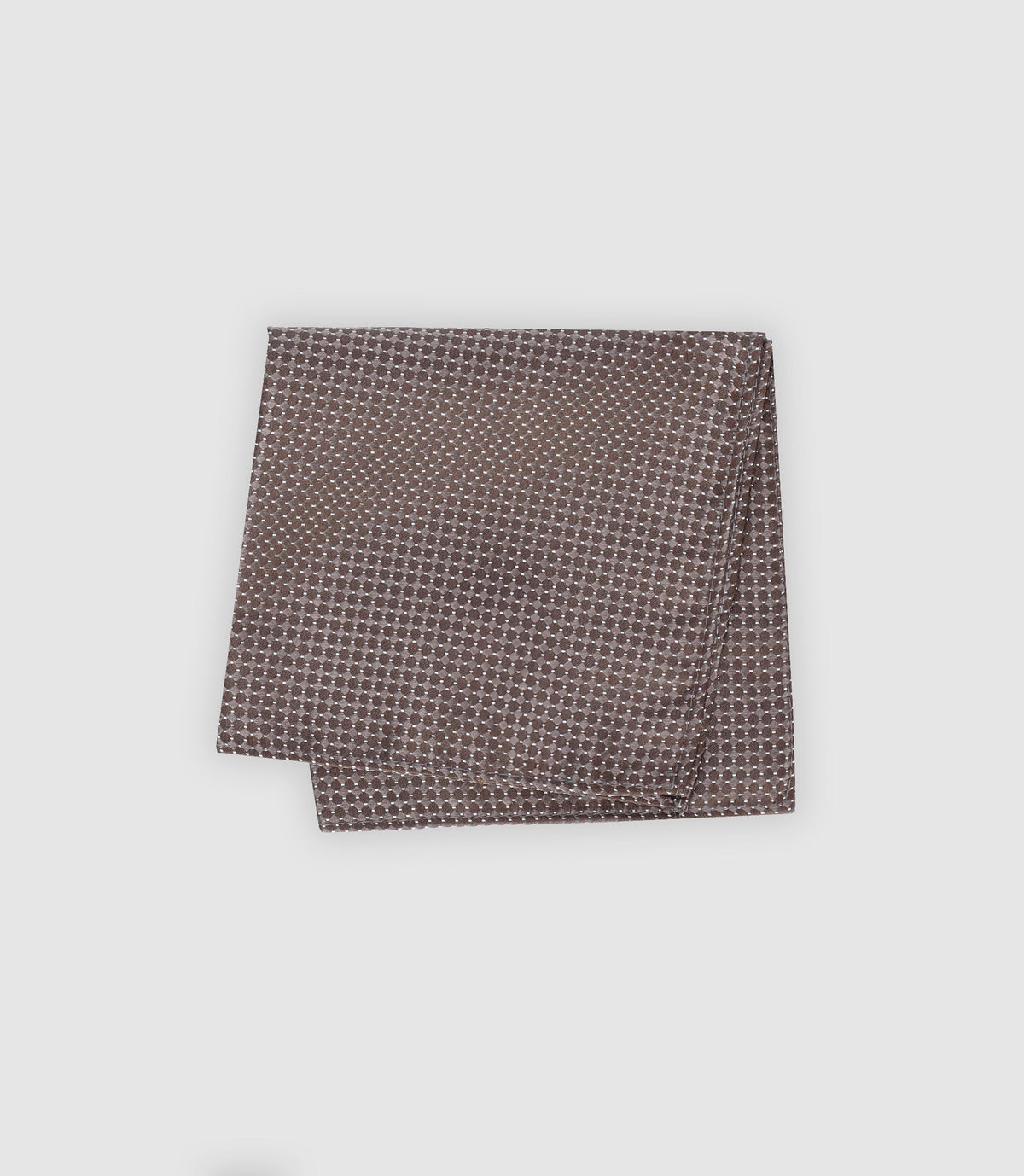 Pochette en soie avec motifs marron - IZAC