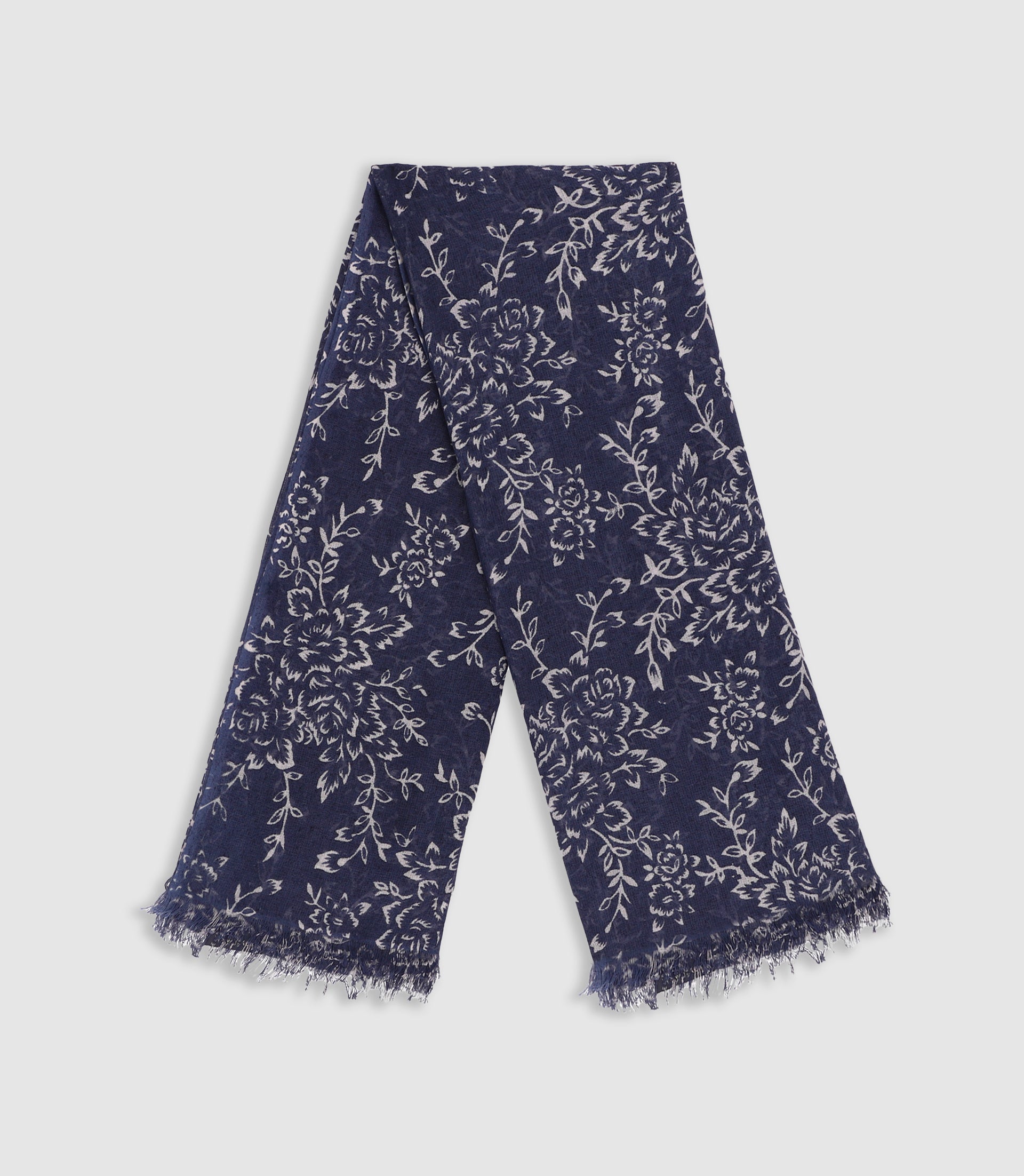 Écharpe à motif floral marine XARI - IZAC