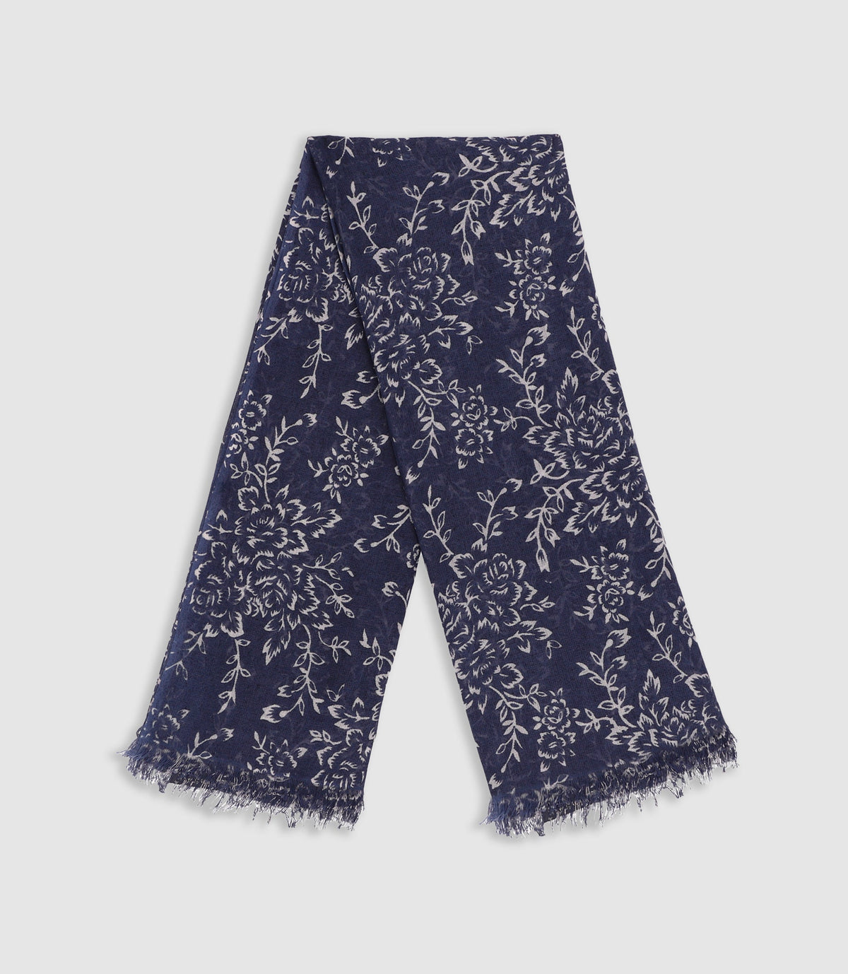 Écharpe à motif floral marine XARI - IZAC