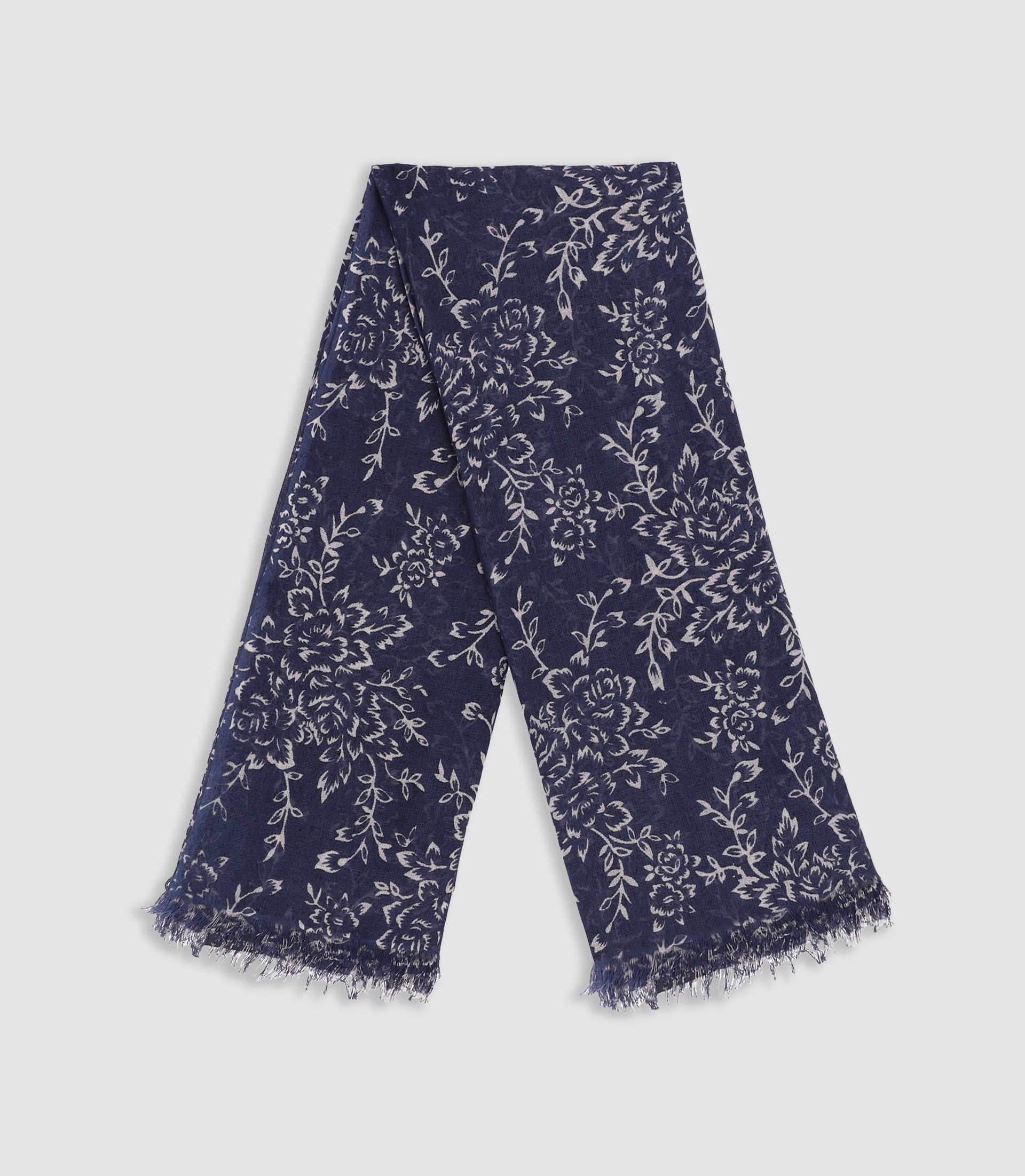 Écharpe à motif floral marine XARI - IZAC