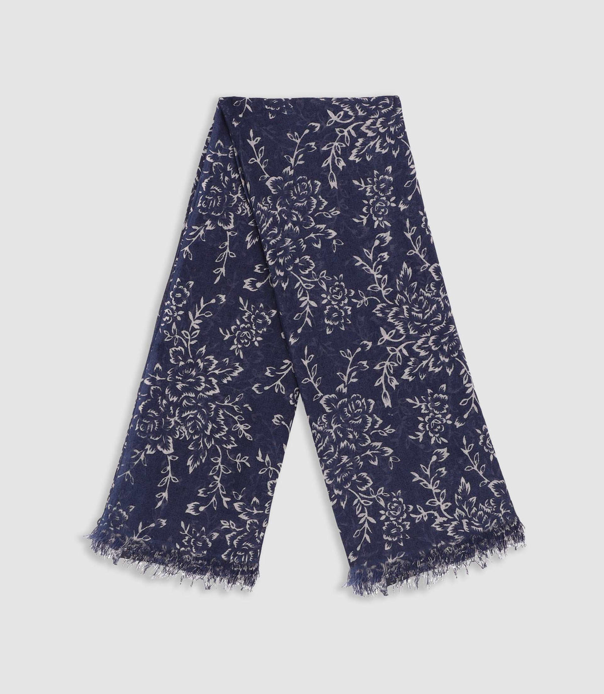 Écharpe à motif floral marine XARI - IZAC