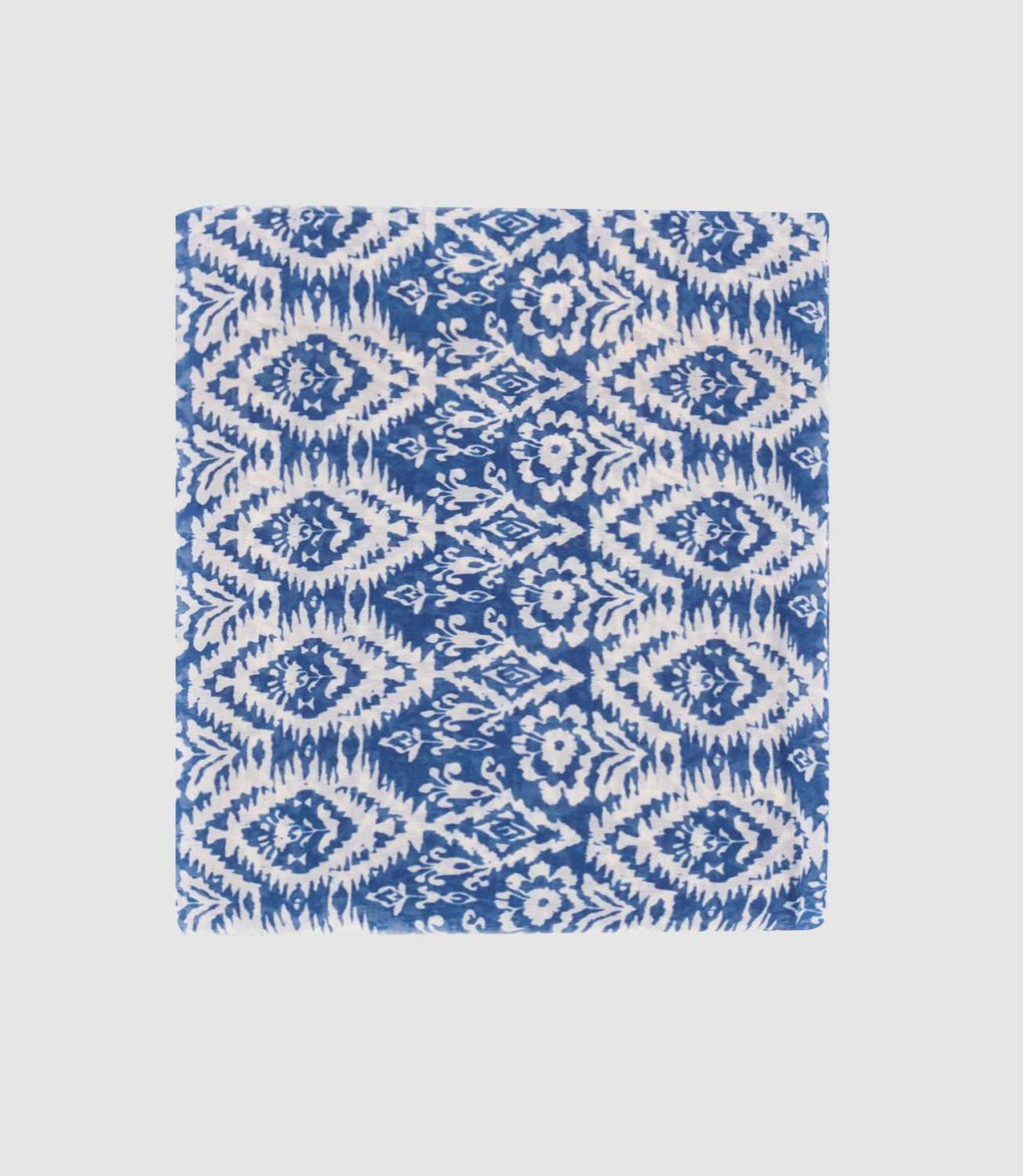 Echarpe à motifs fleurs bleue - IZAC