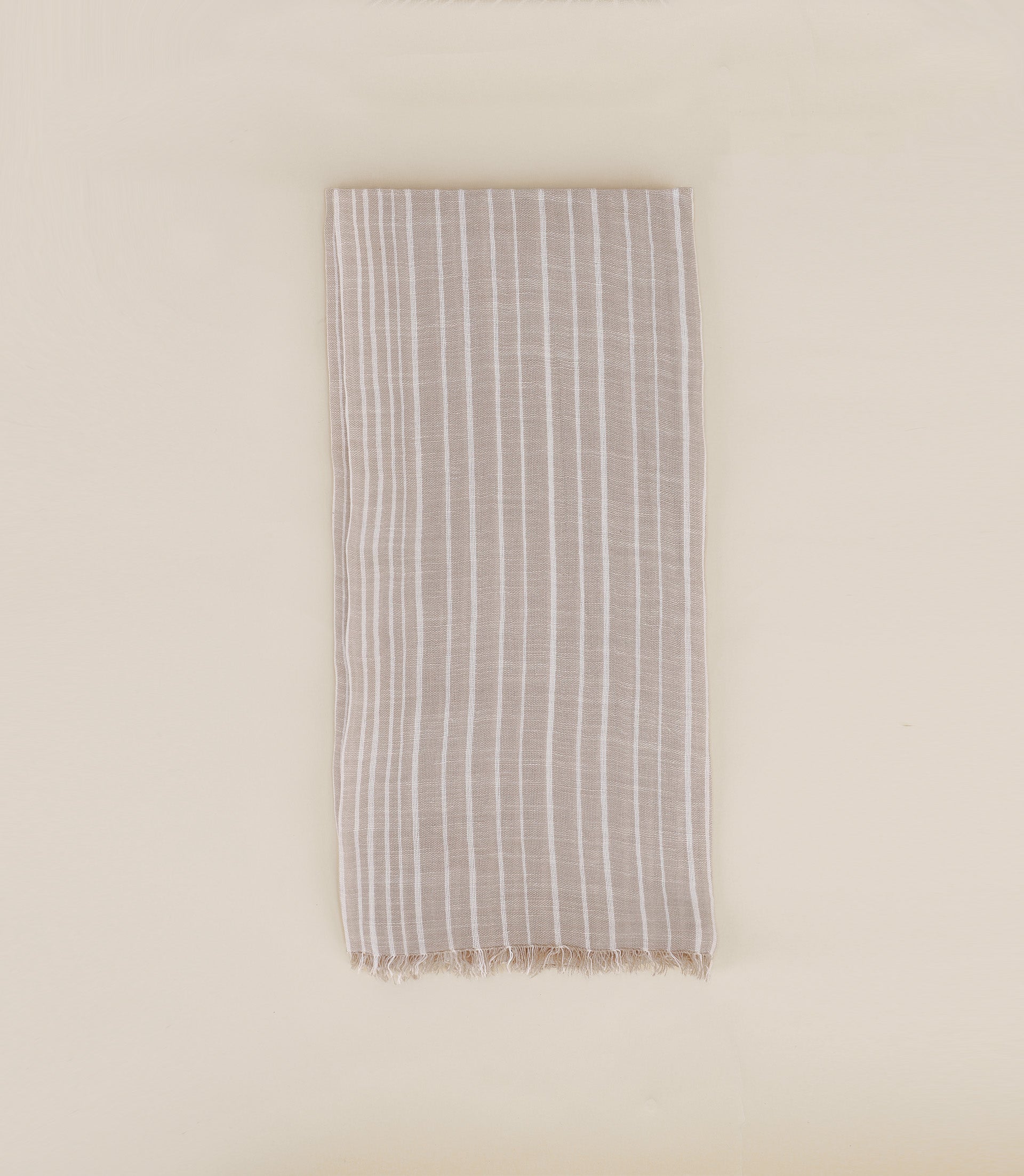 Echarpe à rayures contrastées beige - IZAC