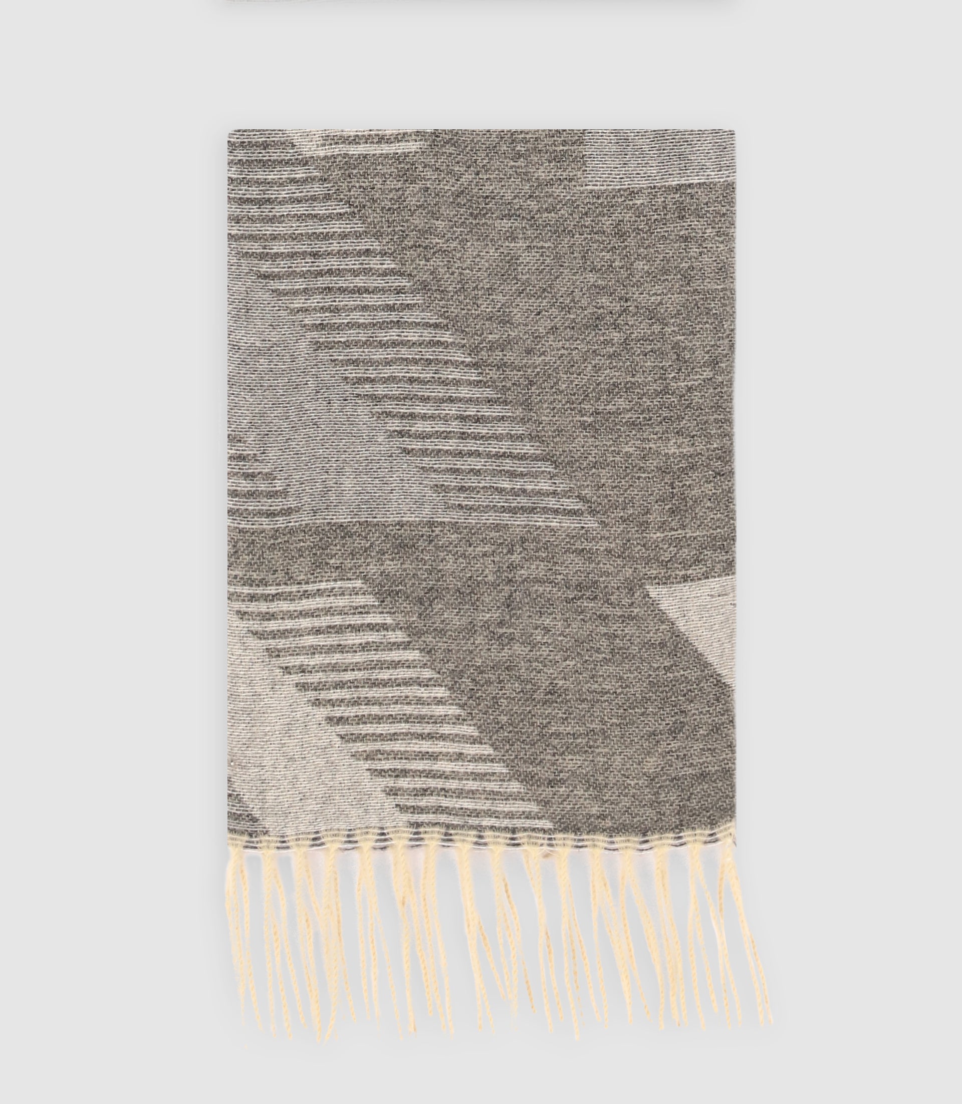 Echarpe avec franges à motifs grise - IZAC