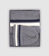 Echarpe et bonnet à rayures gris - IZAC