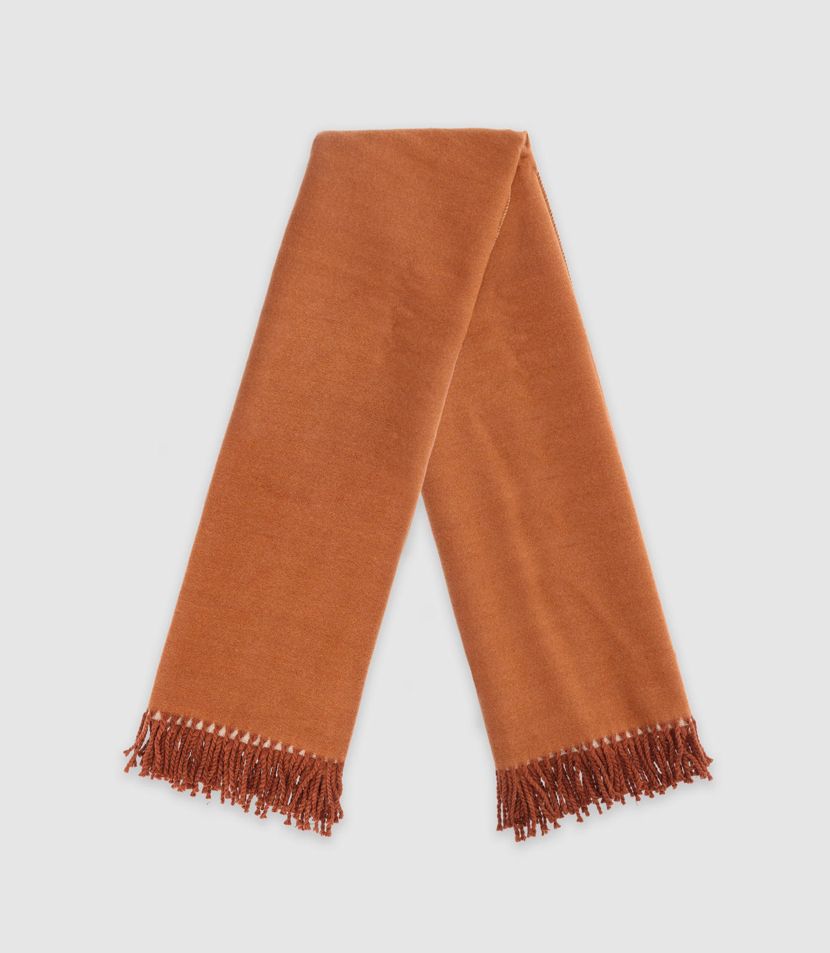 Echarpe unie avec franges camel - IZAC