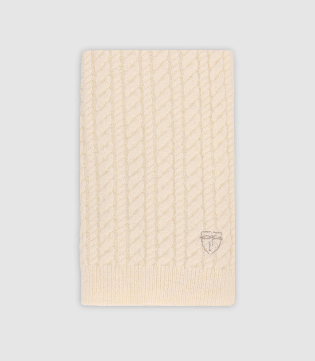 Echarpe en maille torsadée écru - IZAC