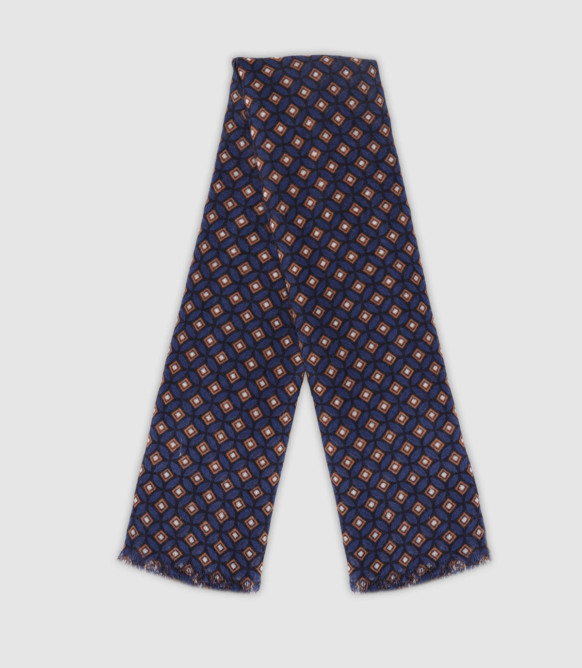 Echarpe à motifs carrés marine - IZAC