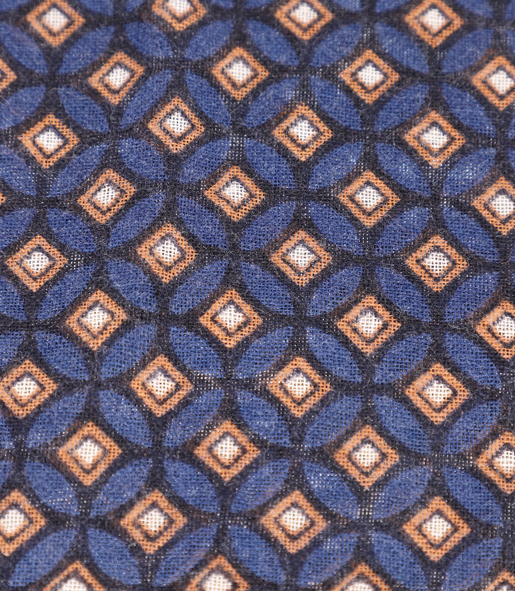 Echarpe à motifs carrés marine - IZAC