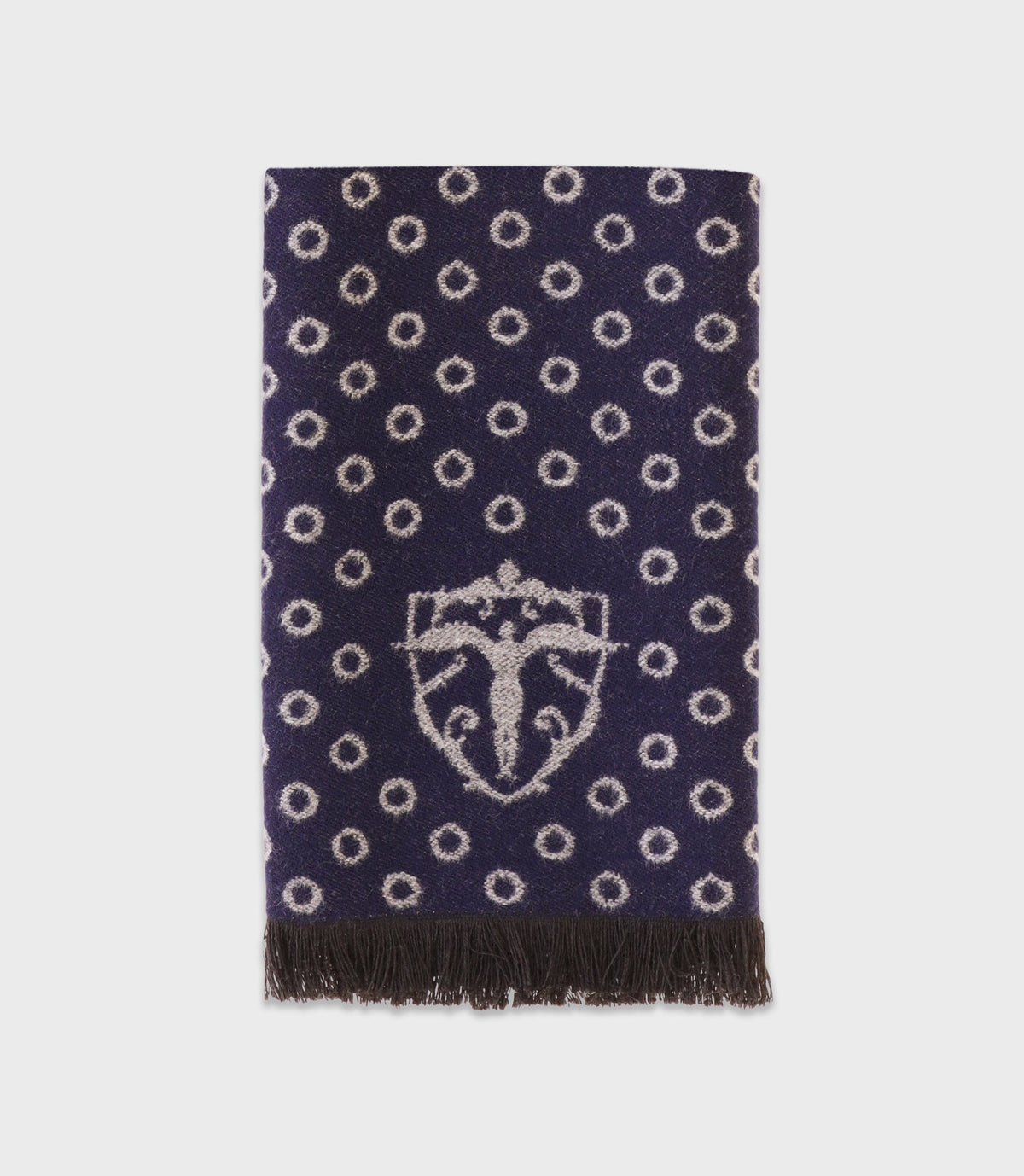 Echarpe à motifs avec franges marine - IZAC