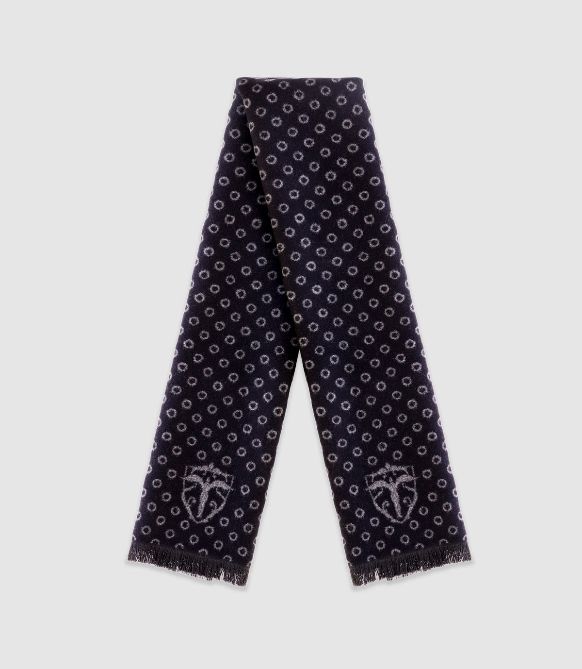 Echarpe à motifs avec franges noire - IZAC