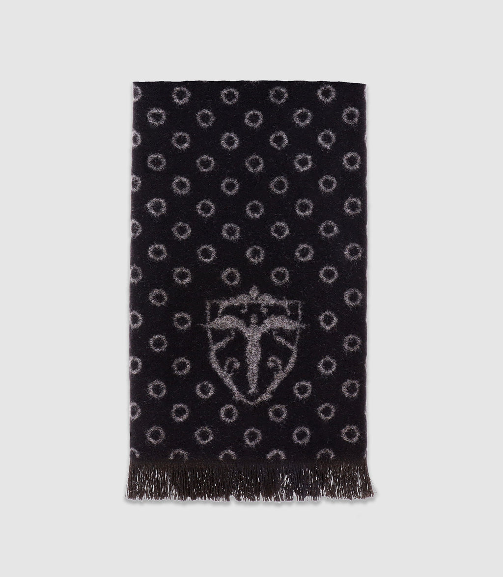 Echarpe à motifs avec franges noire - IZAC
