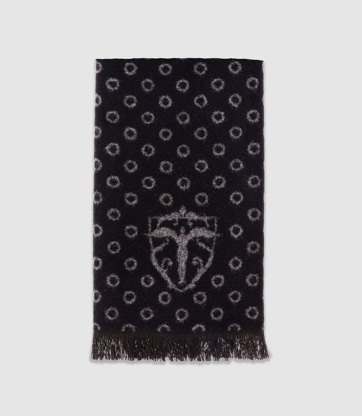 Echarpe à motifs avec franges noire - IZAC