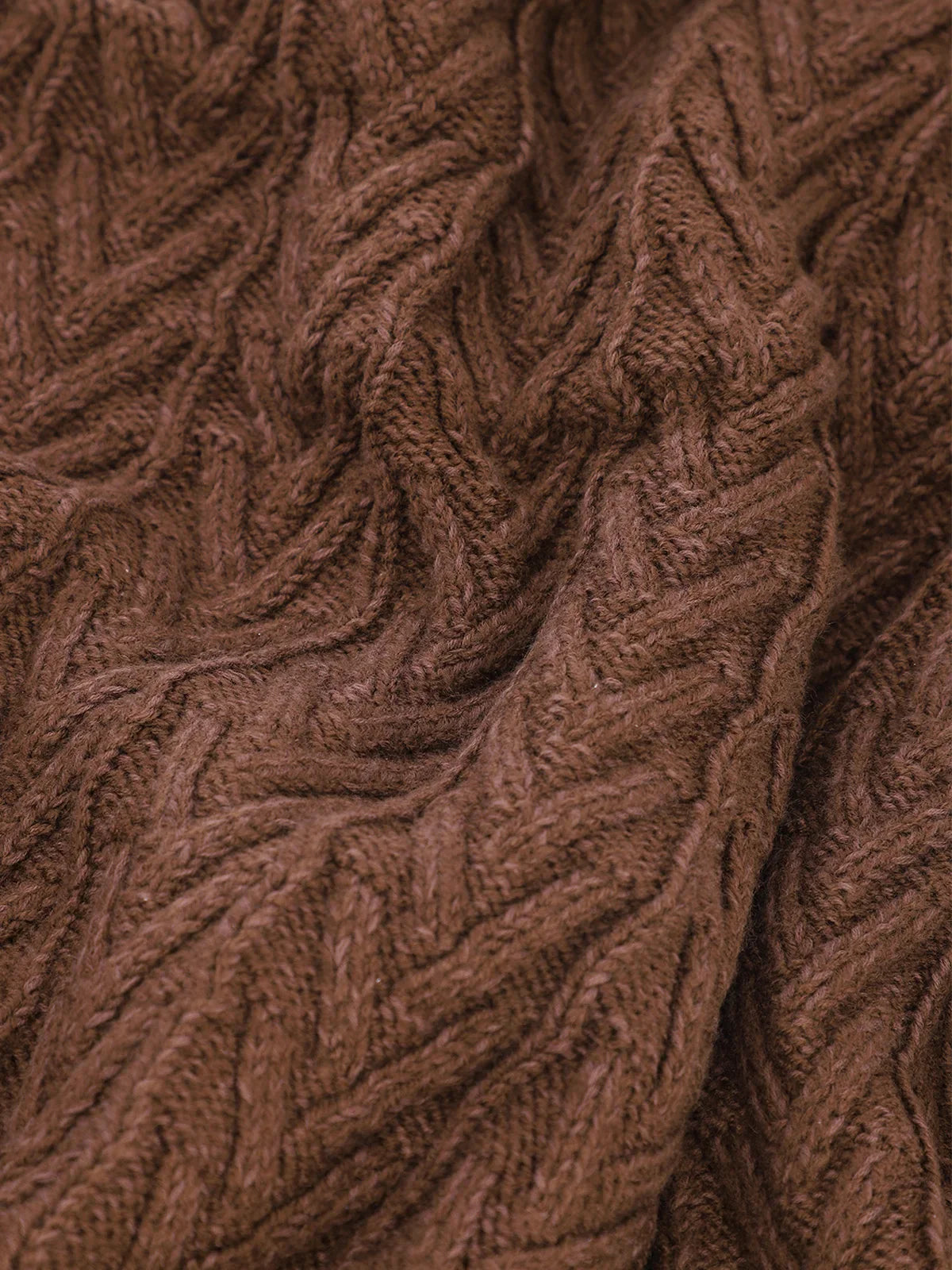 Écharpe en maille unie marron - IZAC