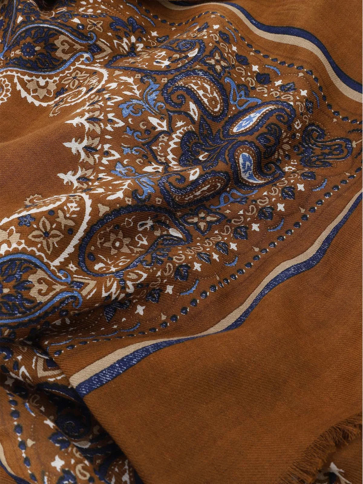 Écharpe à motif floral camel - IZAC