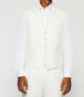 Gilet de costume en lin et coton blanc JCACTUS - IZAC