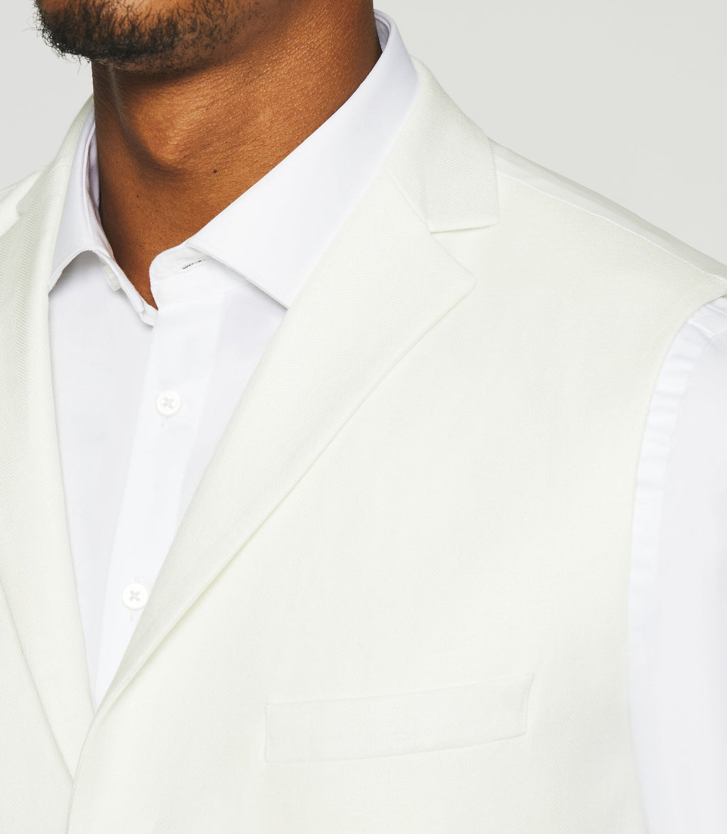 Gilet de costume en lin et coton blanc JCACTUS - IZAC