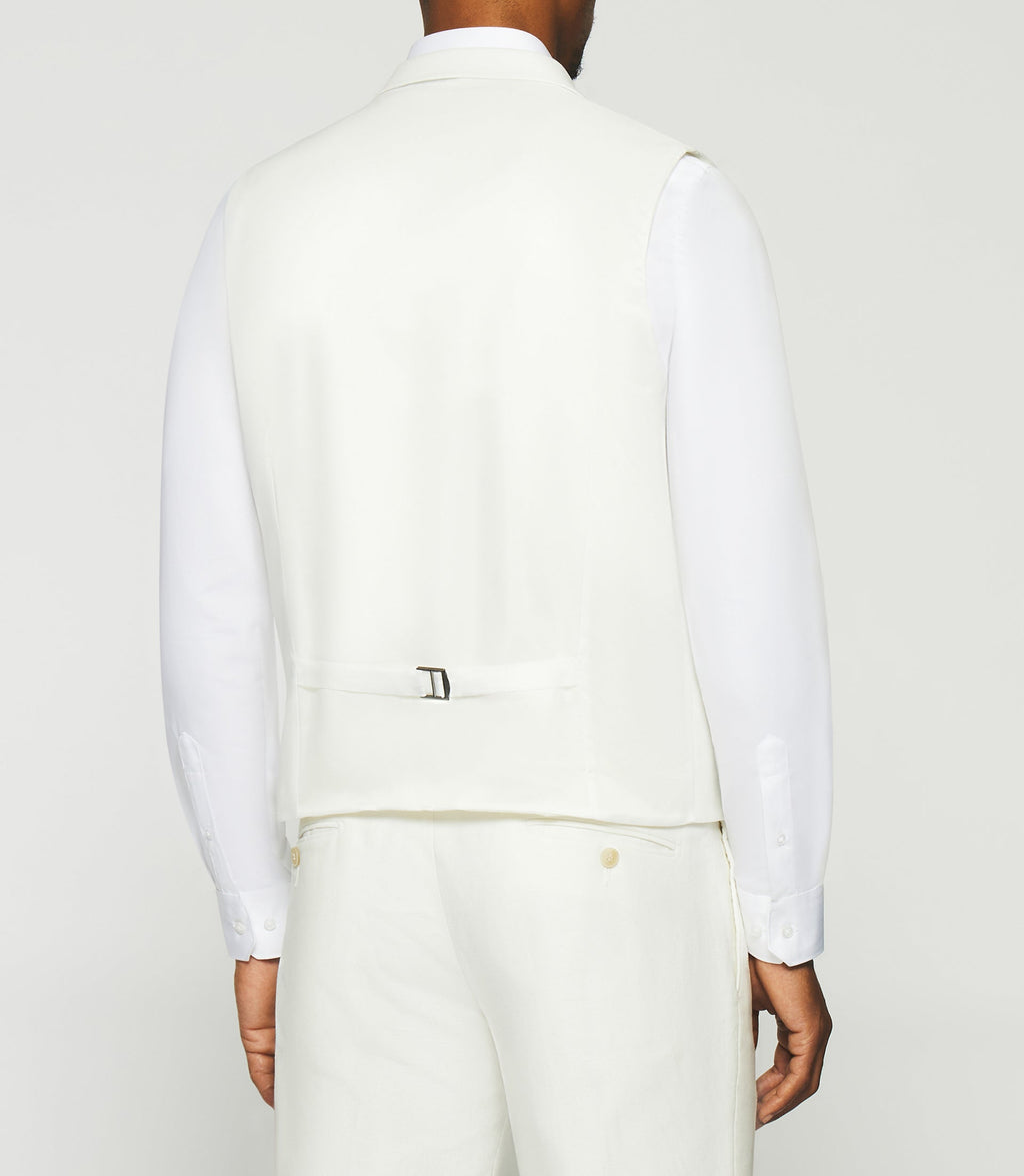 Gilet de costume en lin et coton blanc JCACTUS - IZAC