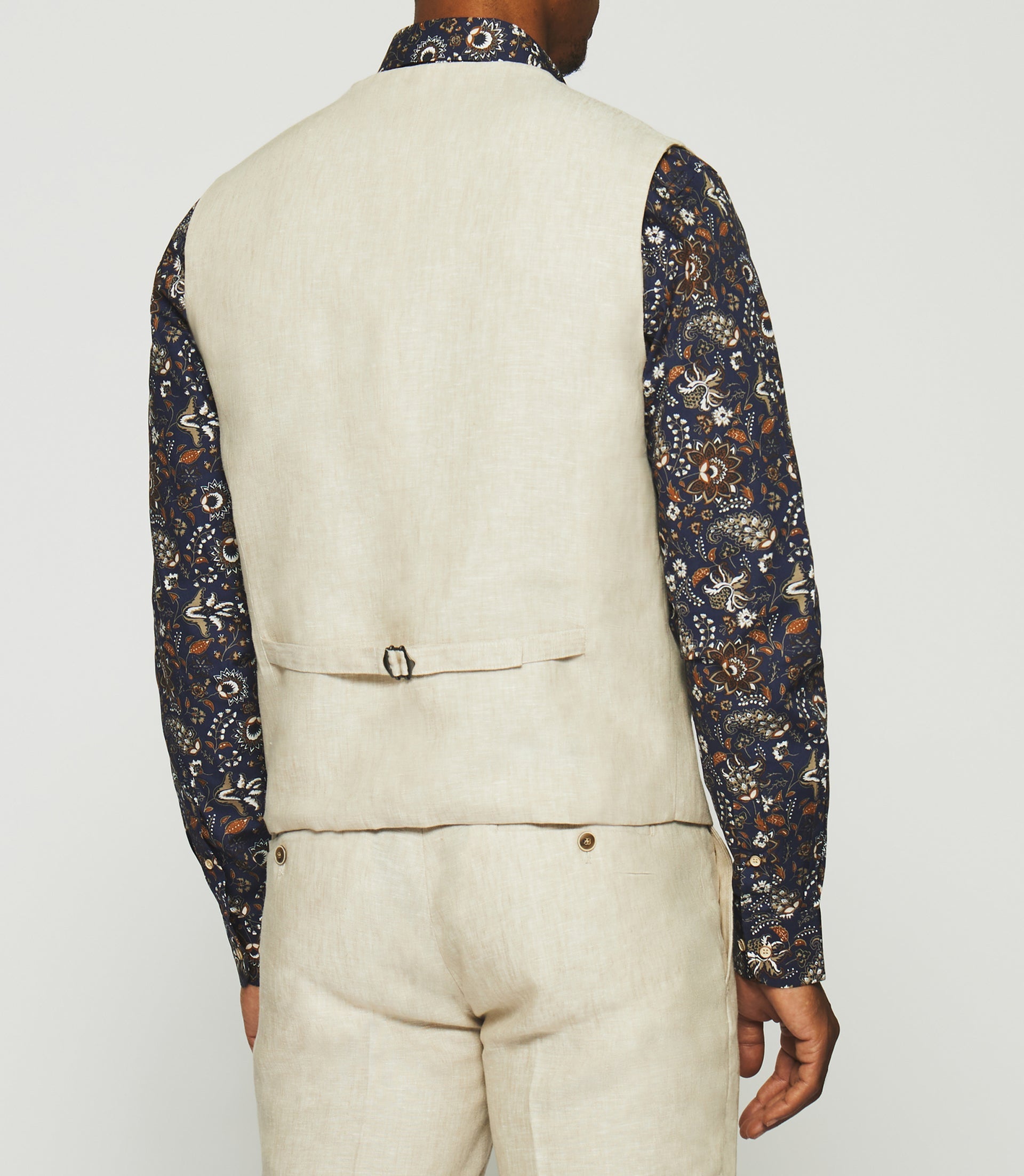 Gilet de costume en lin beige JCELESTE - IZAC