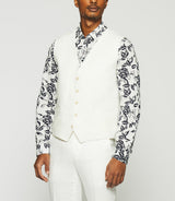 Gilet de costume en lin blanc - IZAC
