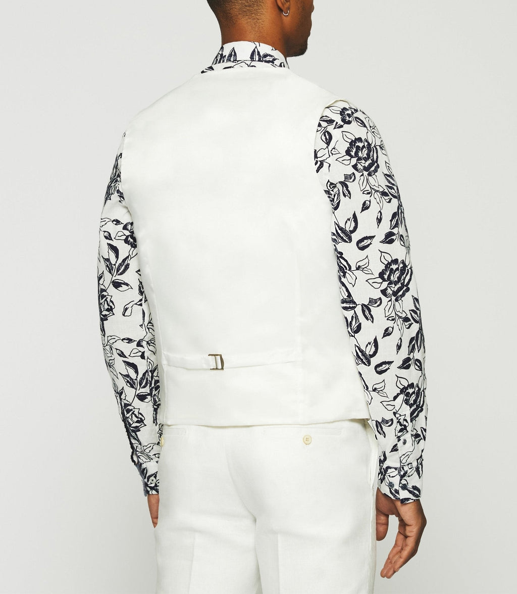 Gilet de costume en lin blanc - IZAC