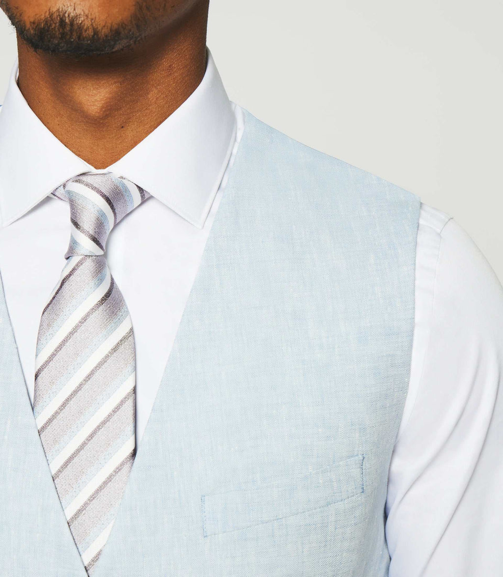 Gilet de costume en lin bleu ciel JCELESTE - IZAC