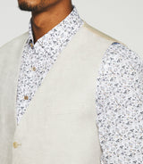Gilet de costume en lin parme JCELESTE - IZAC