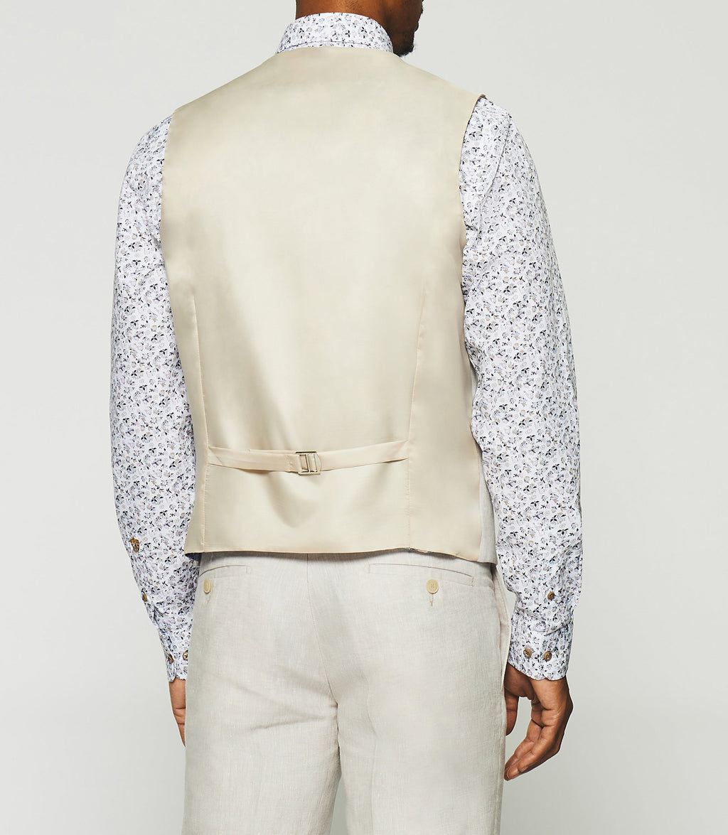 Gilet de costume en lin parme JCELESTE - IZAC