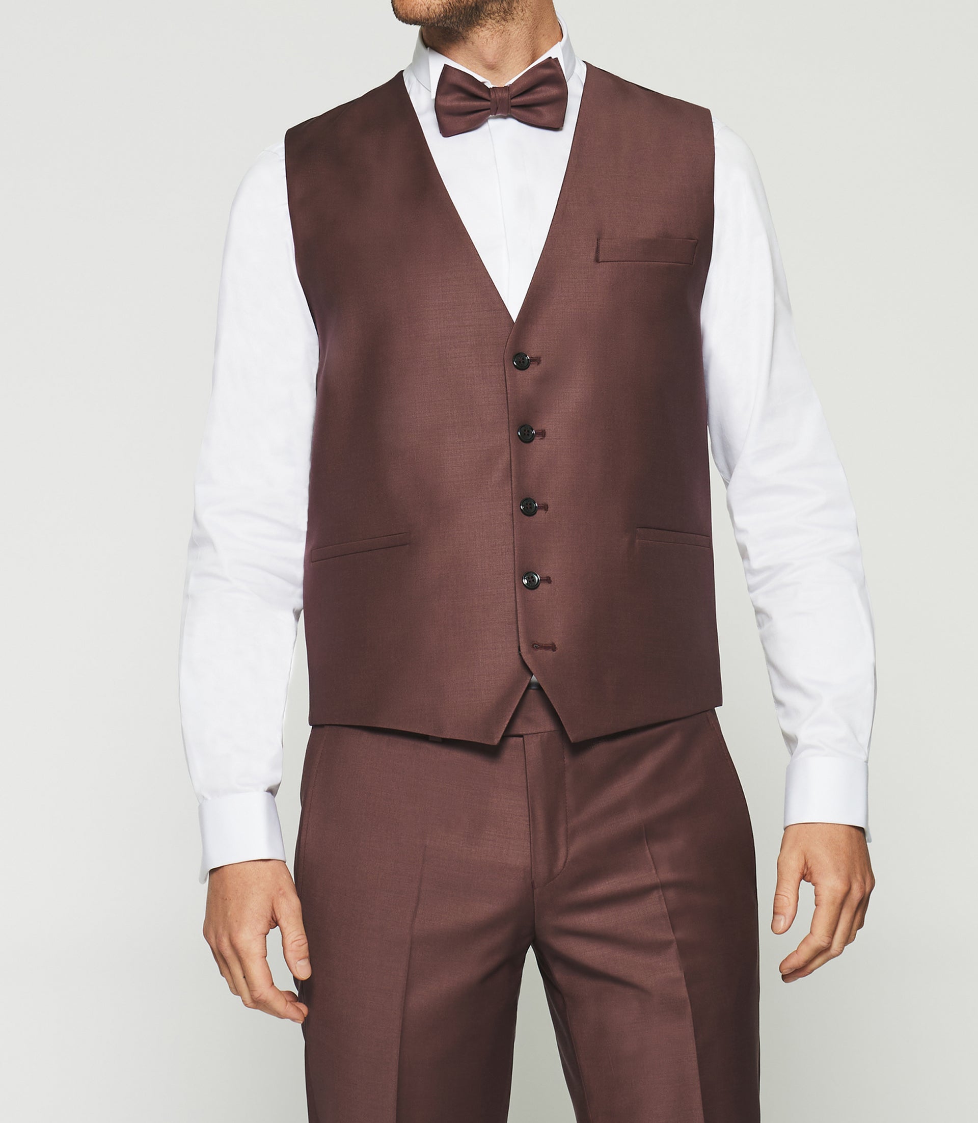 Gilet de costume framboise JFAVORI - IZAC
