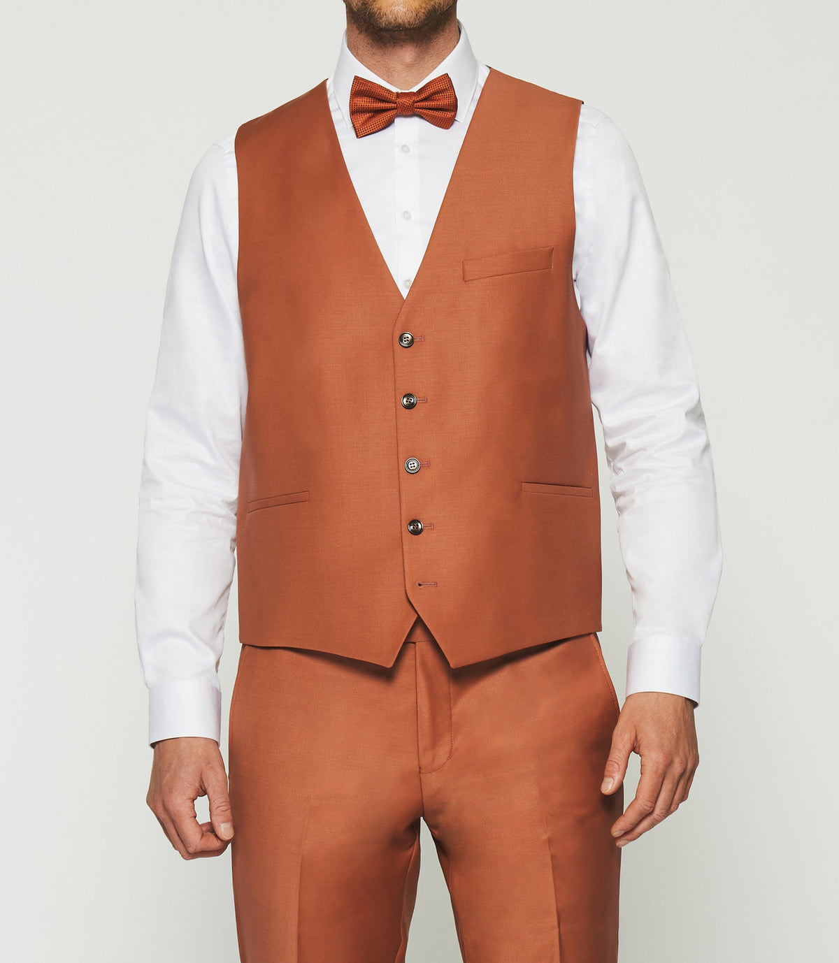 Gilet de costume en laine orange JFAVORI - IZAC