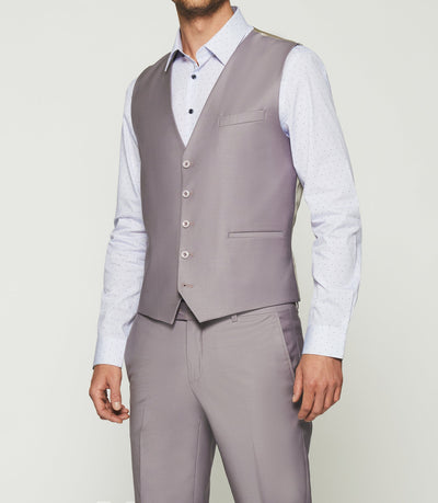 Gilet de costume laine parme foncé JFAVORI - IZAC