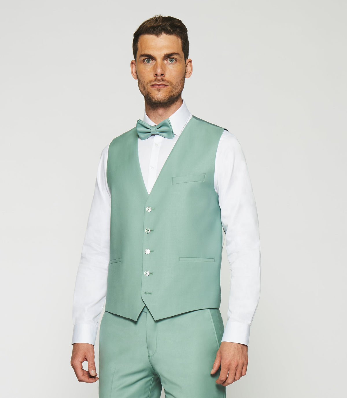 Gilet de costume en laine vert clair JFAVORI - IZAC