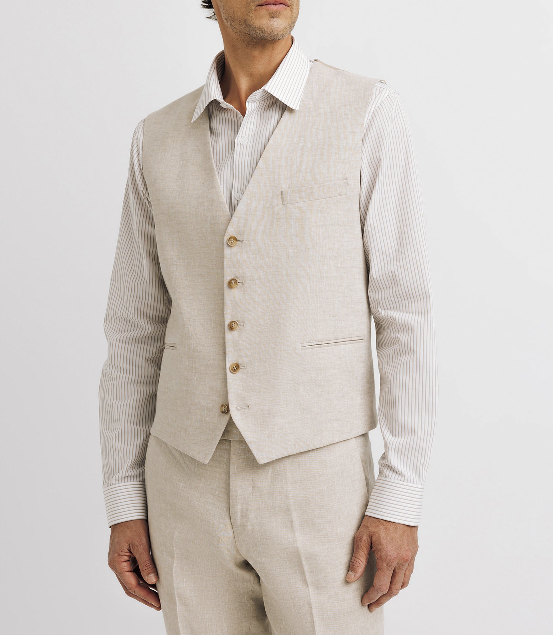 Gilet ville 100% lin beige - IZAC